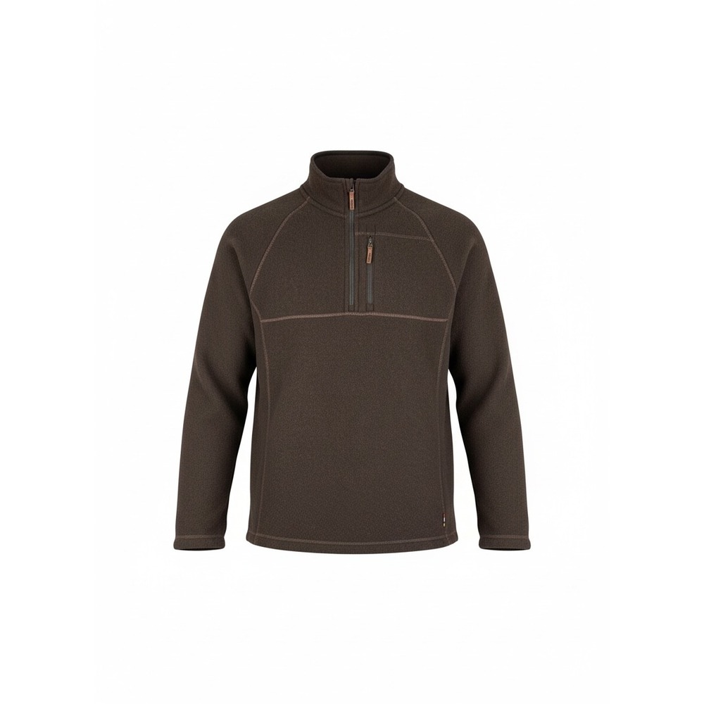 Smartwool Mens Hudson Trail Fleece Quarter Zip Pullover Brown Medium